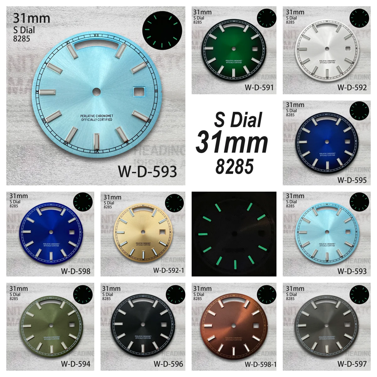 31mm S Logo Day And Date Dial Suitable For 8285 Movement Green Luminous High Quality Watch Modification Accessories
31mm S Logo Day And Date Dial Suitable For 8285 Movement Green Luminous High Quality Watch Modification Accessories
