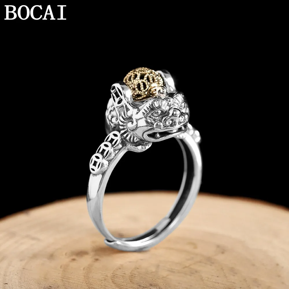 Кольцо BOCAI S925 из серебра в ретро-стиле с вращающимся элементом Пи Сю для женщин, стильный подарок, дизайн на удачу
Кольцо BOCAI S925 из серебра в ретро-стиле с вращающимся элементом Пи Сю для женщин, стильный подарок, дизайн на удачу