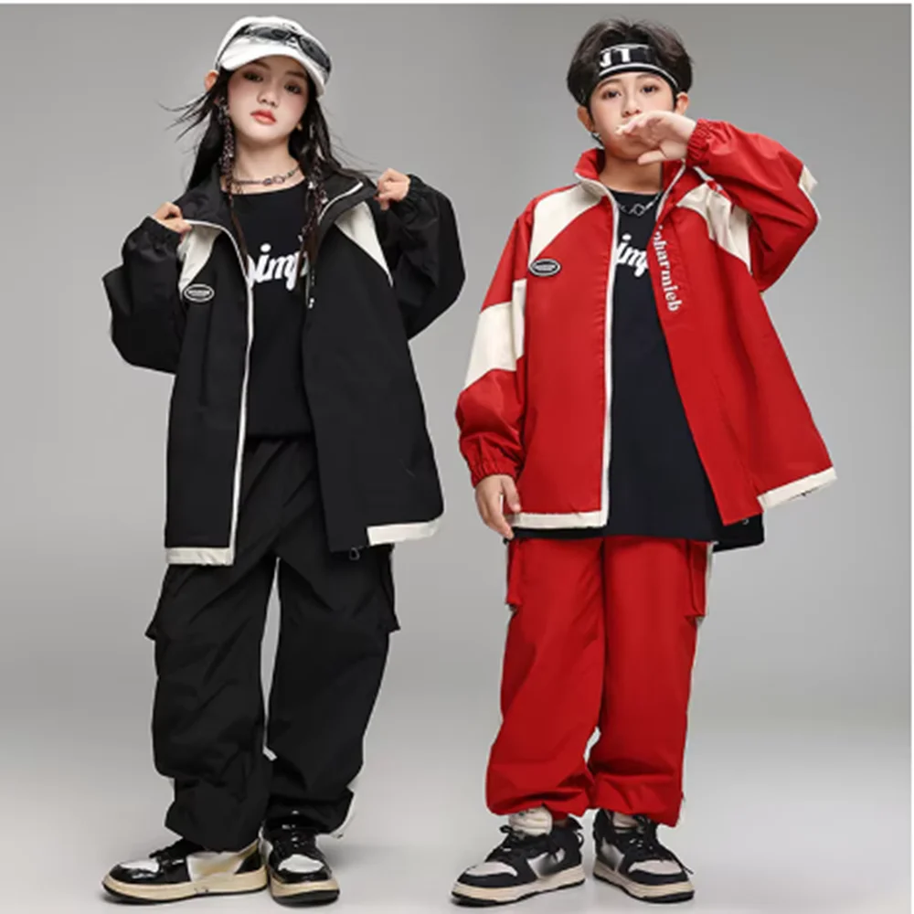 Jazz Hip Hop Dance Costume Children Street Dance Clothing Kids Dancer Team Stage Outfit Red And Black Jacket Sweater Pants
Jazz Hip Hop Dance Costume Children Street Dance Clothing Kids Dancer Team Stage Outfit Red And Black Jacket Sweater Pants