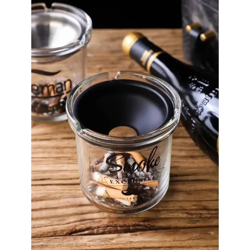 Glass ashtray anti fly ash household with lid creative large bar office ashtray
Glass ashtray anti fly ash household with lid creative large bar office ashtray