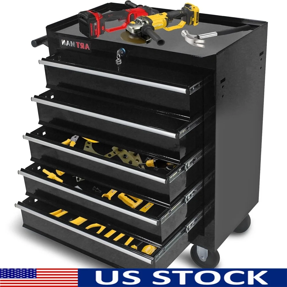 5-Drawer Rolling Tool Chest Steel Tool Box with Wheels Tool Organizer Garage Workshop Storage Solution Mobile Tool Cart
5-Drawer Rolling Tool Chest Steel Tool Box with Wheels Tool Organizer Garage Workshop Storage Solution Mobile Tool Cart