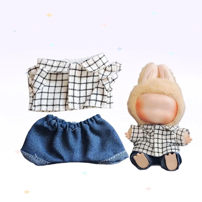 Мини-одежда для модной одежды Labubu 15-17 см, милое платье, повседневный комплект для аксессуаров для одежды Labubu
Мини-одежда для модной одежды Labubu 15-17 см, милое платье, повседневный комплект для аксессуаров для одежды Labubu