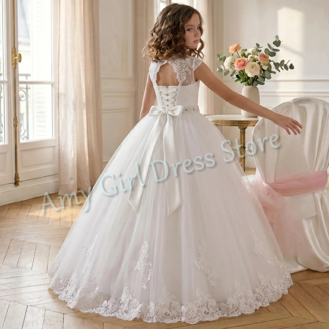 Simple Lace Tulle Flower Girl Dress For Wedding Backless Floor Length Crystal Princess First Communion Birthday Gown Customized
Simple Lace Tulle Flower Girl Dress For Wedding Backless Floor Length Crystal Princess First Communion Birthday Gown Customized