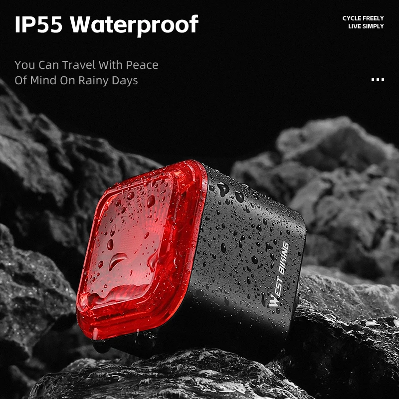 WEST BIKING Bicycle Taillight Smart Sensing MTB Road Bike Rear Light IPX5 Waterproof Type-C Charging Tail Light Bike Accessory
WEST BIKING Bicycle Taillight Smart Sensing MTB Road Bike Rear Light IPX5 Waterproof Type-C Charging Tail Light Bike Accessory
