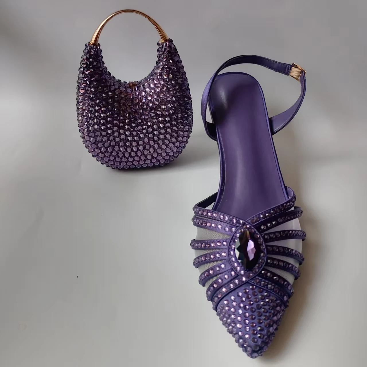 LNATISNOVA Lady High Heels Sandals Women Purple Color Shoes and Bag Set Rhinestones Sandals Italian Design Wedding Pumps Purses
LNATISNOVA Lady High Heels Sandals Women Purple Color Shoes and Bag Set Rhinestones Sandals Italian Design Wedding Pumps Purses