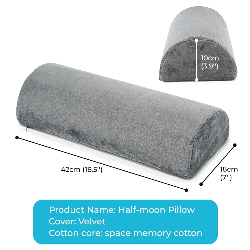 1pc Half Moon Bolster Pillow For Legs Knees Lower Back And Head Elastic Non-Slip Memory Foam Cushion Office Home Travel 3 Colors
1pc Half Moon Bolster Pillow For Legs Knees Lower Back And Head Elastic Non-Slip Memory Foam Cushion Office Home Travel 3 Colors