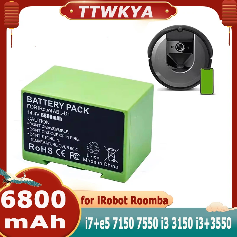 High Capacity 14.4V 9800mAh suitable for iRobot Roomba e and i-series i7+e5 7150 7550 i3 3150 i3+3550 i4 4150 i4 lithium battery
High Capacity 14.4V 9800mAh suitable for iRobot Roomba e and i-series i7+e5 7150 7550 i3 3150 i3+3550 i4 4150 i4 lithium battery