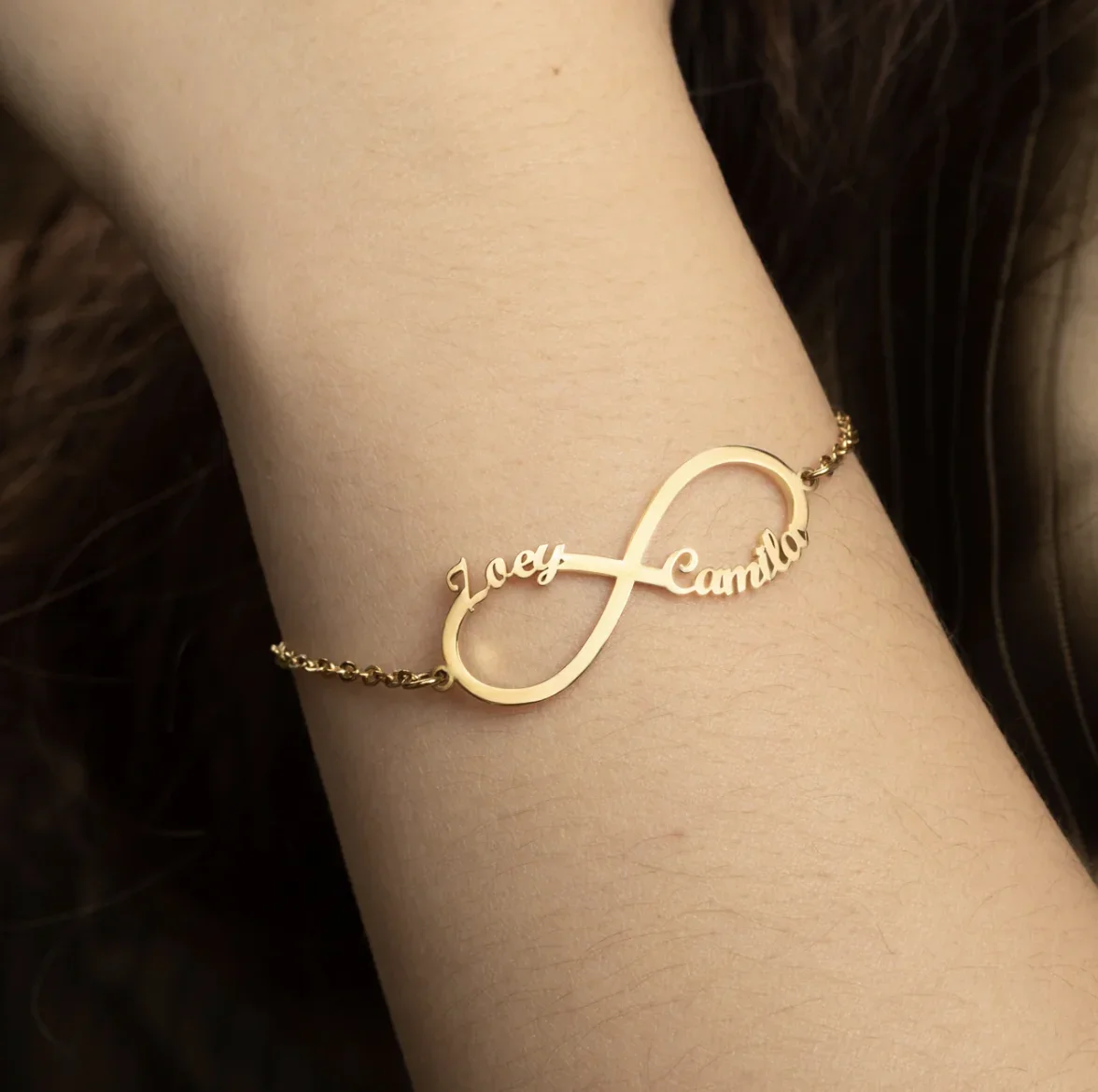 Custom Double Name Bracelet for Women Personalized Infinity Symbol Pendant Stainless Steel Bracelets Jewelry Gifts Free Shipping
Custom Double Name Bracelet for Women Personalized Infinity Symbol Pendant Stainless Steel Bracelets Jewelry Gifts Free Shipping