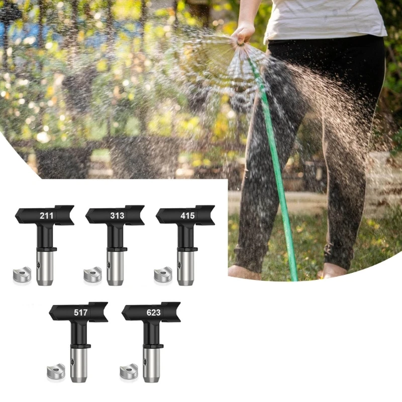 Interchangeable Airless Paint Sprayer Tips Set of 5 Sprayer Nozzles For Indoor Outdoor Painting Water Based Coatings
Interchangeable Airless Paint Sprayer Tips Set of 5 Sprayer Nozzles For Indoor Outdoor Painting Water Based Coatings