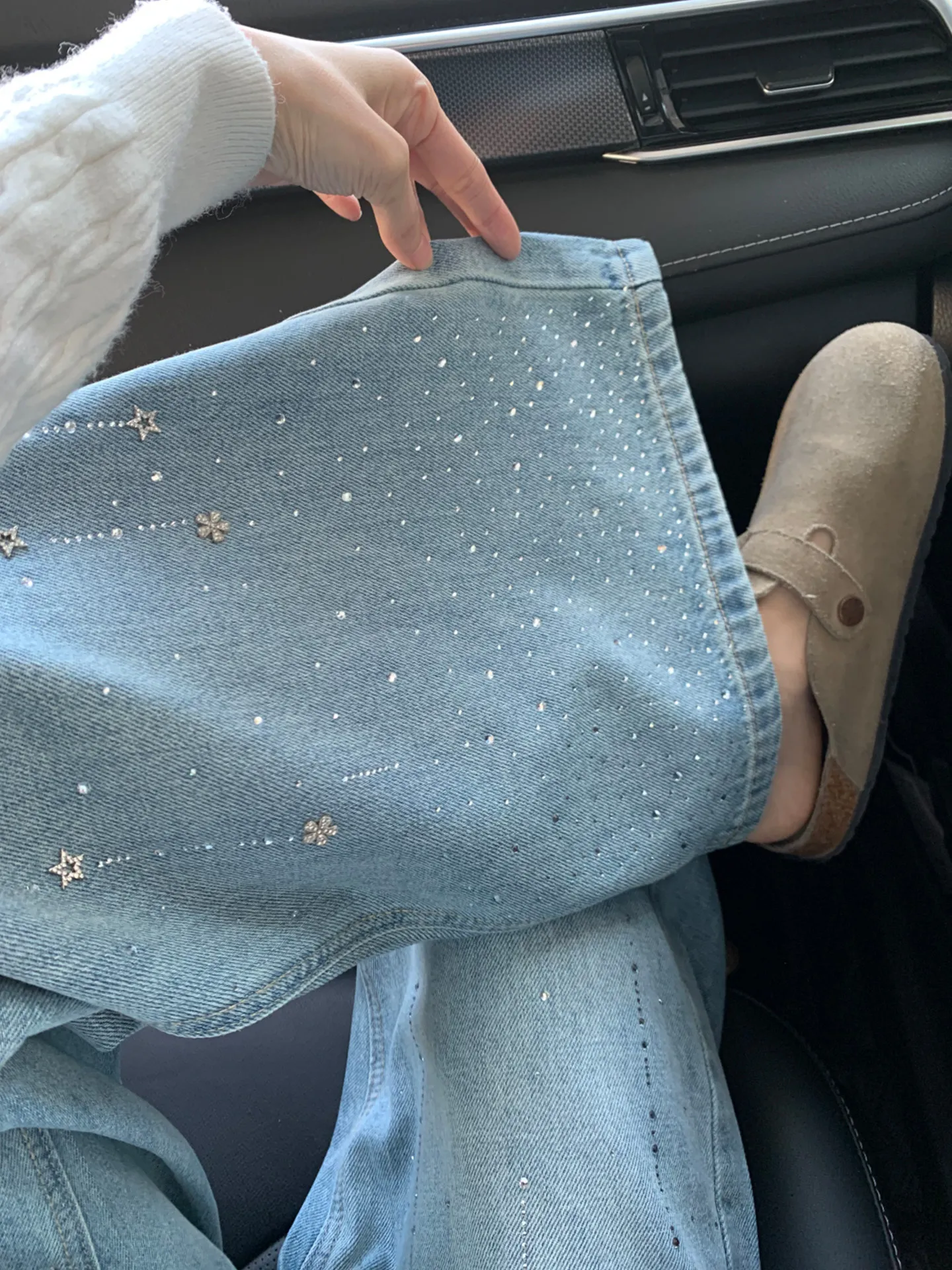 Light Blue Rhinestone Straight Leg Jeans Women's Spring New plus Size Pear Shape Slimming Loose Wide Leg Pants
Light Blue Rhinestone Straight Leg Jeans Women's Spring New plus Size Pear Shape Slimming Loose Wide Leg Pants