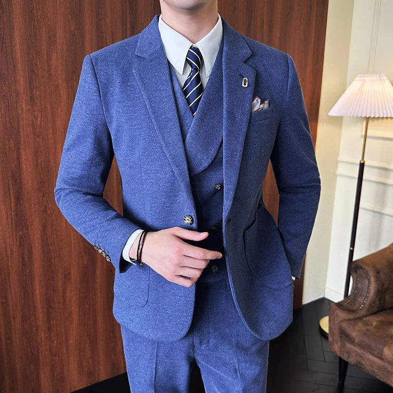 Men's American Classic 3 Piece Suit Set, Stylish Notch Lapel Business Casual Blazer for Wedding Banquet & Daily Office
Men's American Classic 3 Piece Suit Set, Stylish Notch Lapel Business Casual Blazer for Wedding Banquet & Daily Office