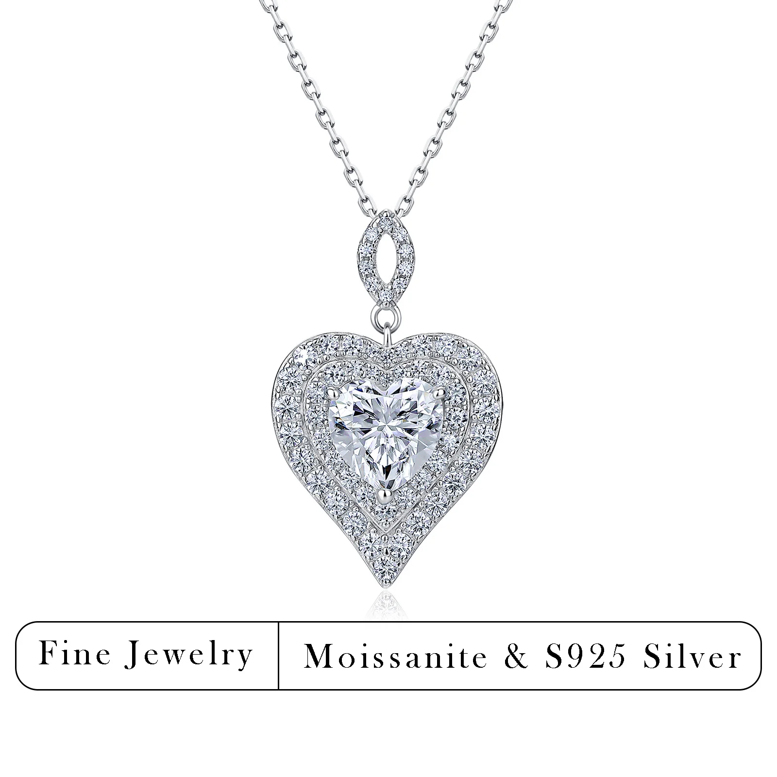2.53CTW Heart Cut Moissanite Necklace S925 Silver Double Layer Paved Halo Love Pendant Wedding Gift
2.53CTW Heart Cut Moissanite Necklace S925 Silver Double Layer Paved Halo Love Pendant Wedding Gift