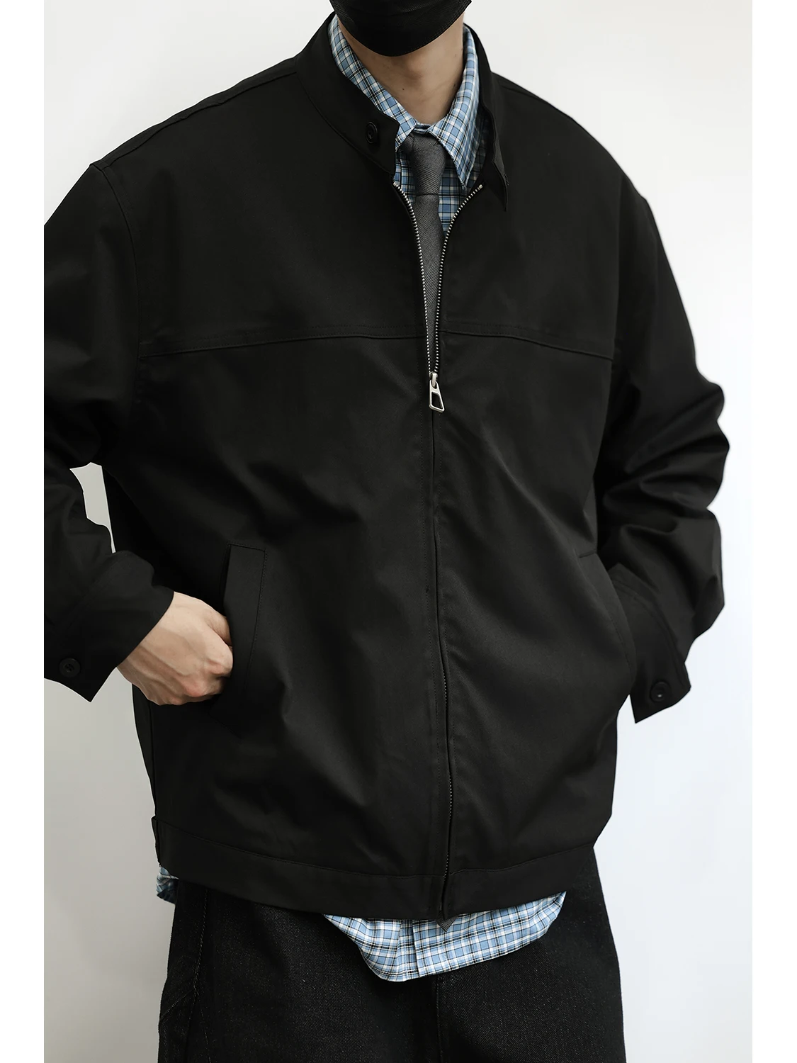 Loose Casual Men's Harington Jaet Stand Collar Workwear Autumn Top Polyester Fiber Long Sve Zipper Outerwear
Loose Casual Men's Harington Jaet Stand Collar Workwear Autumn Top Polyester Fiber Long Sve Zipper Outerwear