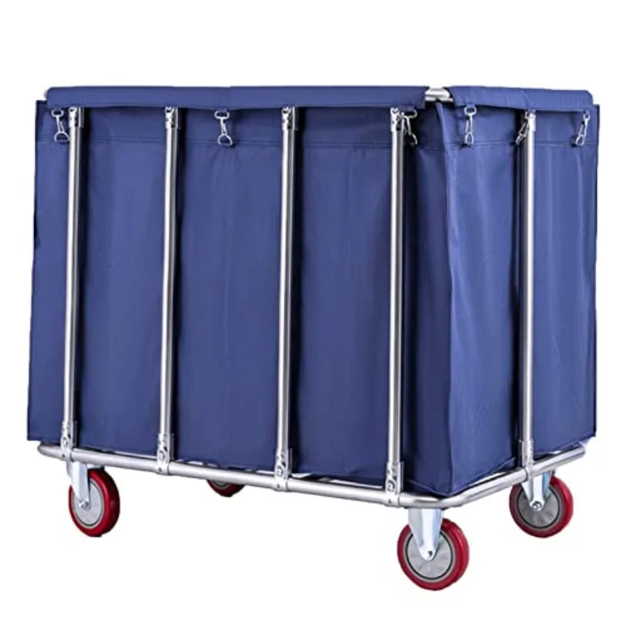 Rolling Laundry Basket, Heavy Duty Commercial Laundry Cart Trolley with Stainless Steel Frame and Waterproof Oxford Basket on W
Rolling Laundry Basket, Heavy Duty Commercial Laundry Cart Trolley with Stainless Steel Frame and Waterproof Oxford Basket on W