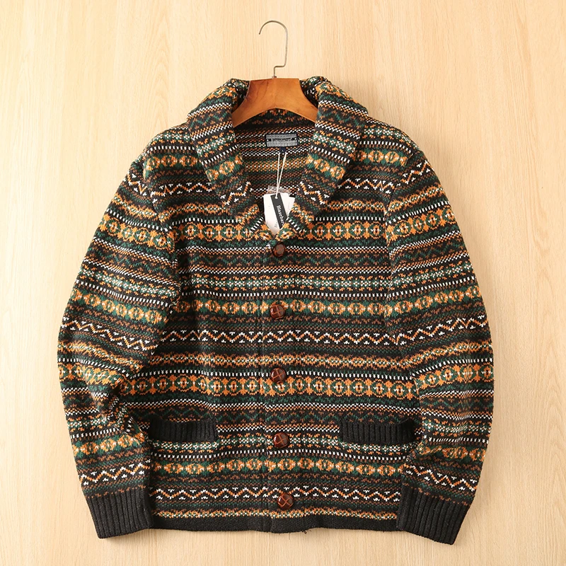 Men's Vintage Ethnic Sle Knitted Open Cardigan Sweater Single Wool Blend een Collar Faion Urban Winter Outerwear
Men's Vintage Ethnic Sle Knitted Open Cardigan Sweater Single Wool Blend een Collar Faion Urban Winter Outerwear