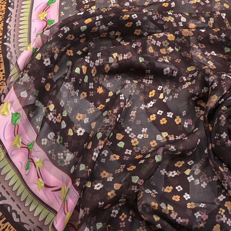 138CM Wide 12MM Silk Fabric-Thin and Light Silk Material for Soft Summer Clothing Dress Pants With Colorful Floral on Brown R139
138CM Wide 12MM Silk Fabric-Thin and Light Silk Material for Soft Summer Clothing Dress Pants With Colorful Floral on Brown R139