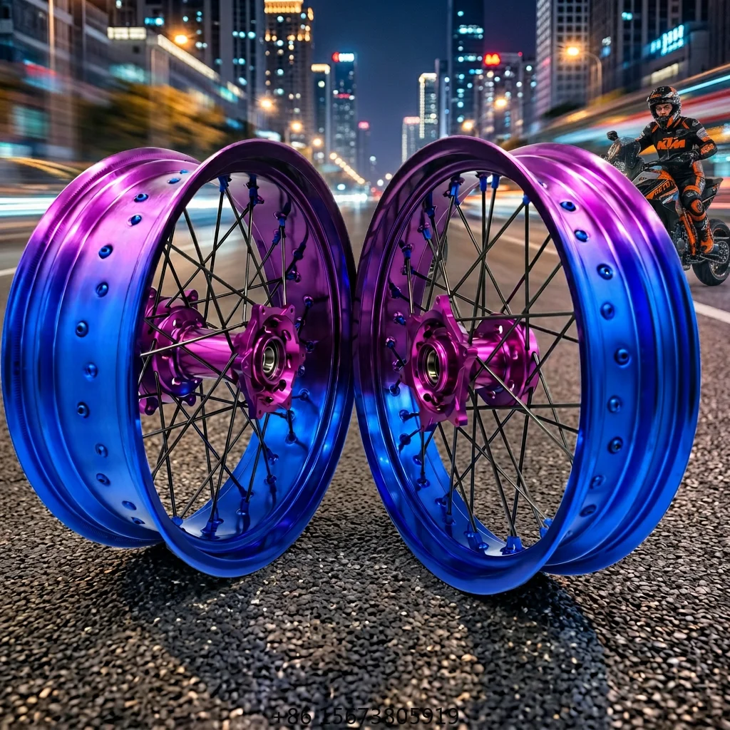 Bi-Color Customized 17 Inch Supermoto Wheels Rims Set 17*3.5 17*5.0 for for Motorcycle 17 Inch Wheel Hub
Bi-Color Customized 17 Inch Supermoto Wheels Rims Set 17*3.5 17*5.0 for for Motorcycle 17 Inch Wheel Hub