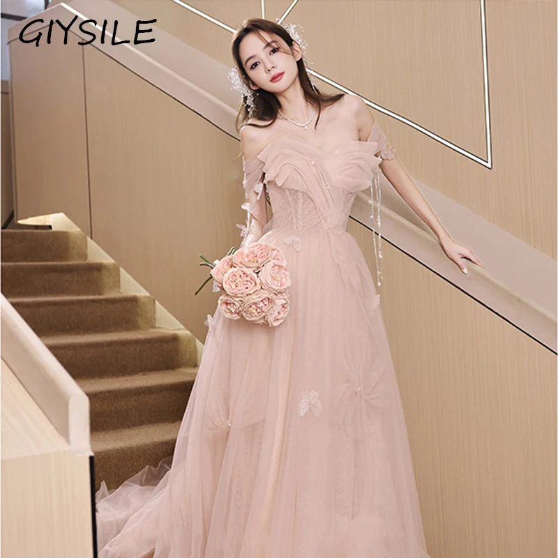 GIYSILE Pink Evening Dresses 2025 New Pearls Butterfly Off The Shoulder Women Sweetheart A Line Formal Dress Women Elegant
GIYSILE Pink Evening Dresses 2025 New Pearls Butterfly Off The Shoulder Women Sweetheart A Line Formal Dress Women Elegant