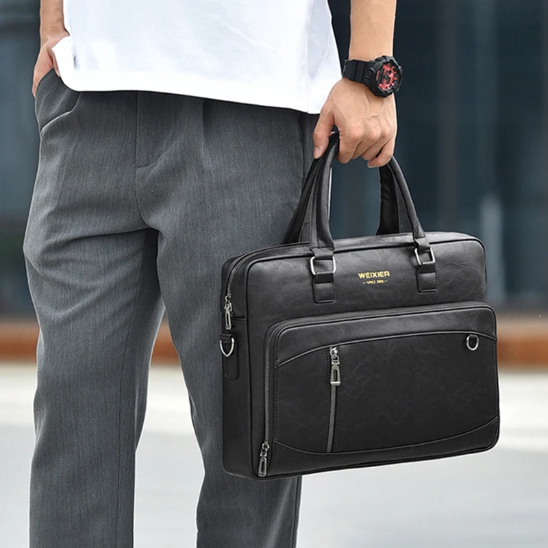 PU Leather Briefcase for Man Handbag Executive 15.6 Inch Laptop Shoulder Business Vintage Messenger Portfolio Office Bag Male
PU Leather Briefcase for Man Handbag Executive 15.6 Inch Laptop Shoulder Business Vintage Messenger Portfolio Office Bag Male