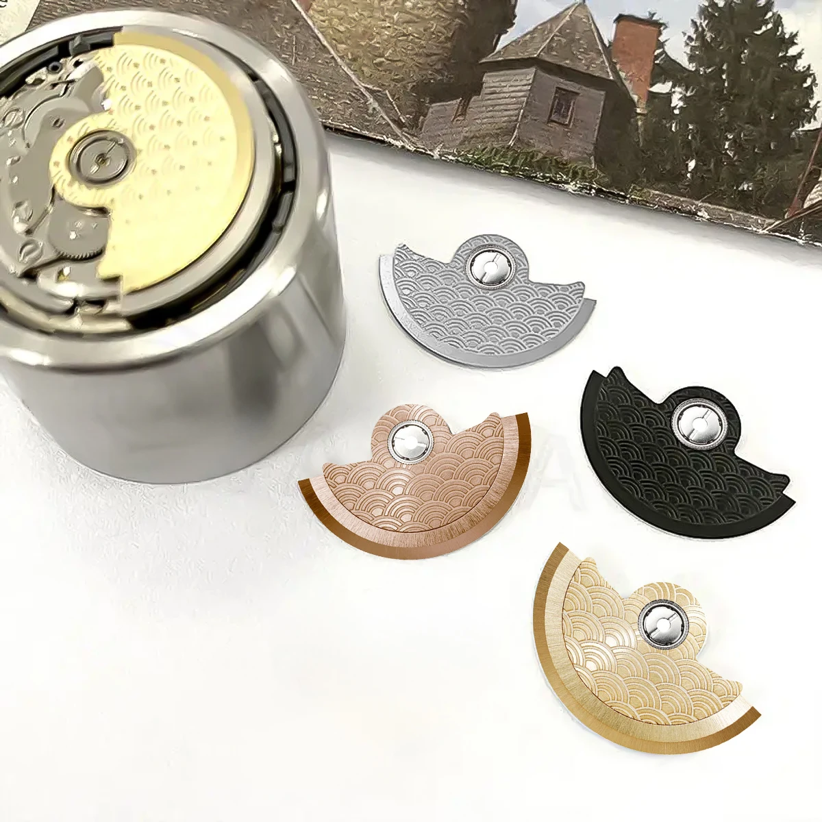 Автоматические механические роторы для часов, совместимые с механизмами NH34, NH35, NH38, NH39, 7S26, 7S36, NH36. Заменяемые совместимые детали.
Автоматические механические роторы для часов, совместимые с механизмами NH34, NH35, NH38, NH39, 7S26, 7S36, NH36. Заменяемые совместимые детали.