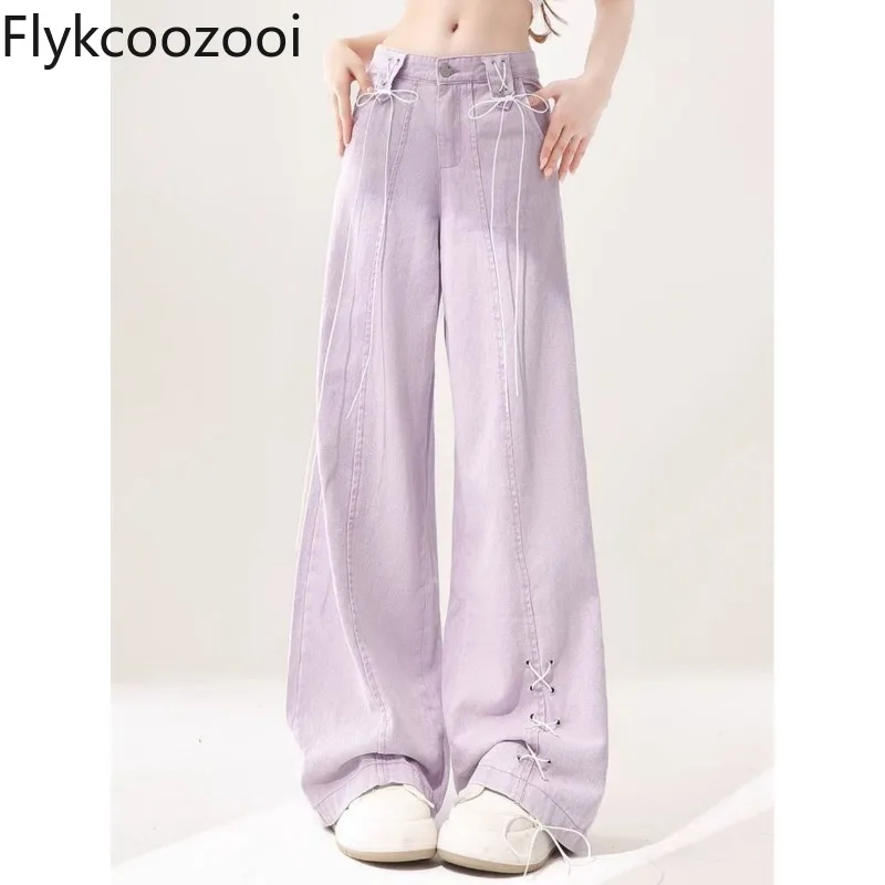 Y2k Style Bandage Lace-up Design Bleached Jeans Pants Women Slimming Wide Leg Denim Trousers Girls Ins Casual Streetwear
Y2k Style Bandage Lace-up Design Bleached Jeans Pants Women Slimming Wide Leg Denim Trousers Girls Ins Casual Streetwear