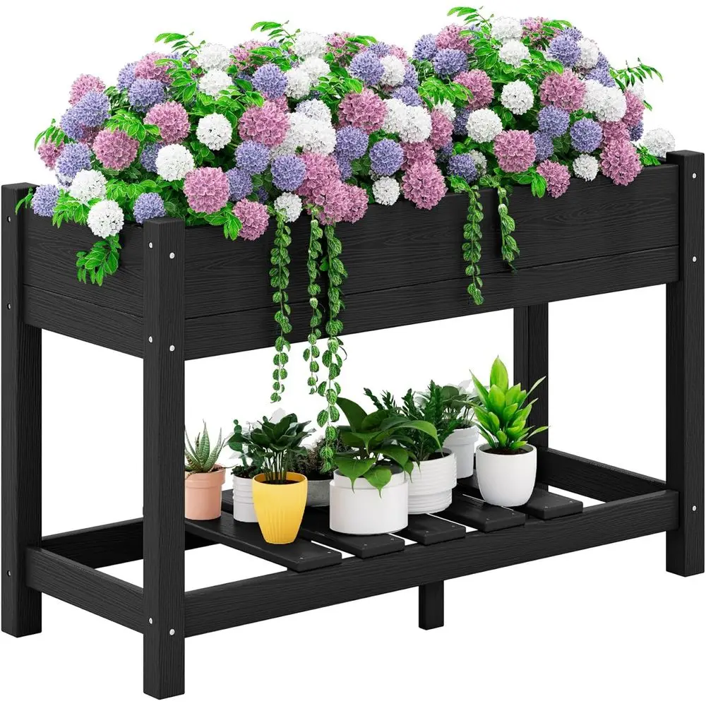 Raised Garden Bed with Legs, 43"×17"×30" Large HDPE Elevated Planter Box or Vegetables lower Herb Patio, All Weather Use-Black
Raised Garden Bed with Legs, 43"×17"×30" Large HDPE Elevated Planter Box or Vegetables lower Herb Patio, All Weather Use-Black