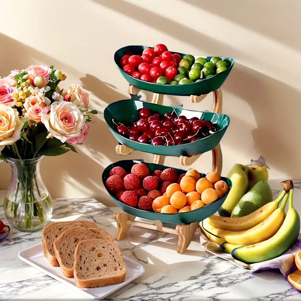 Creative Three-Tier Multi-Layer Fruit Plate, European-Style Art Dried Fruit Tray, Wood Stand Home Snack Plastic Plate Candy Tray
Creative Three-Tier Multi-Layer Fruit Plate, European-Style Art Dried Fruit Tray, Wood Stand Home Snack Plastic Plate Candy Tray