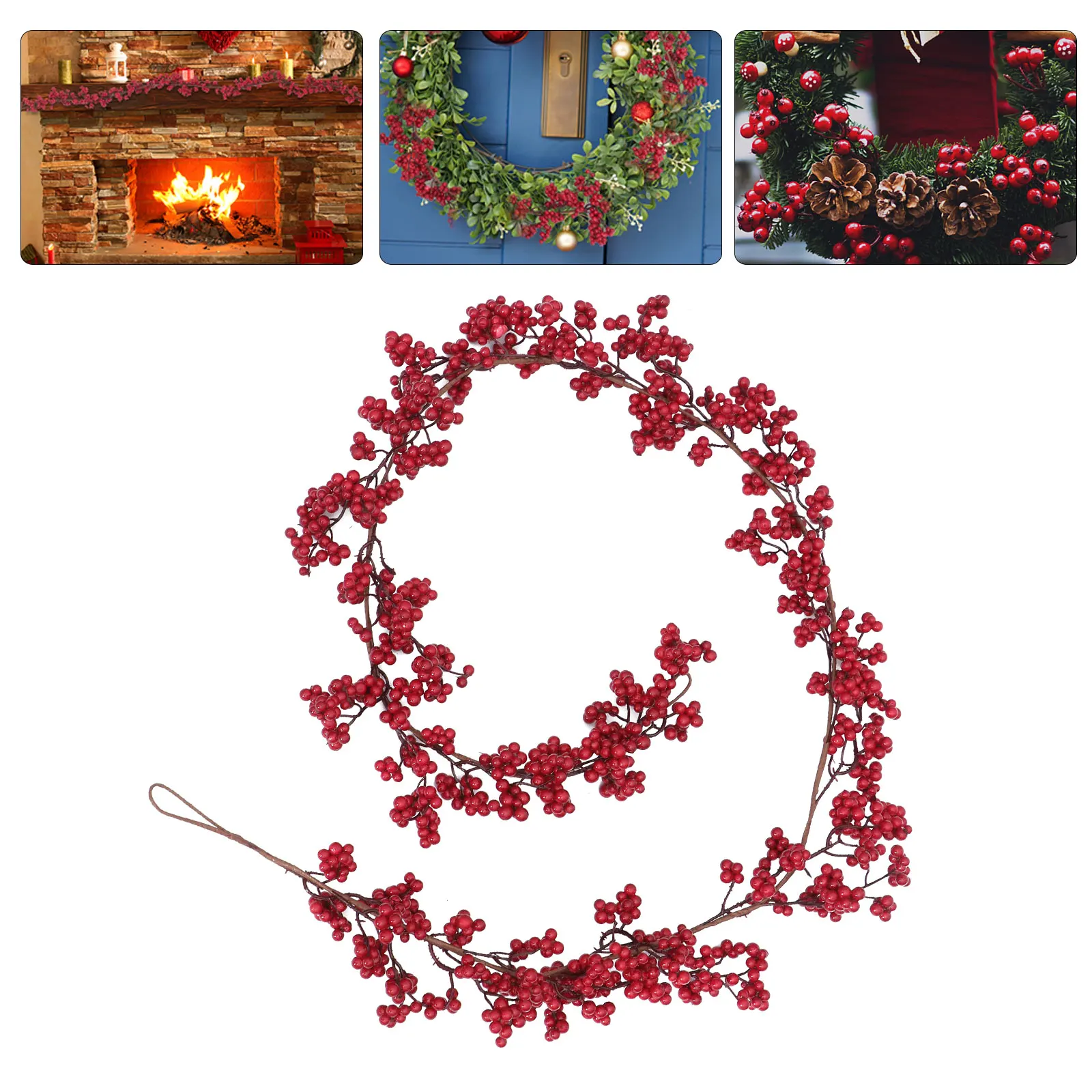 Artificial Red Fruit Christmas Wreath Decor Home nament Xmas Festival DecorFruit Branches Reusable Design
Artificial Red Fruit Christmas Wreath Decor Home nament Xmas Festival DecorFruit Branches Reusable Design