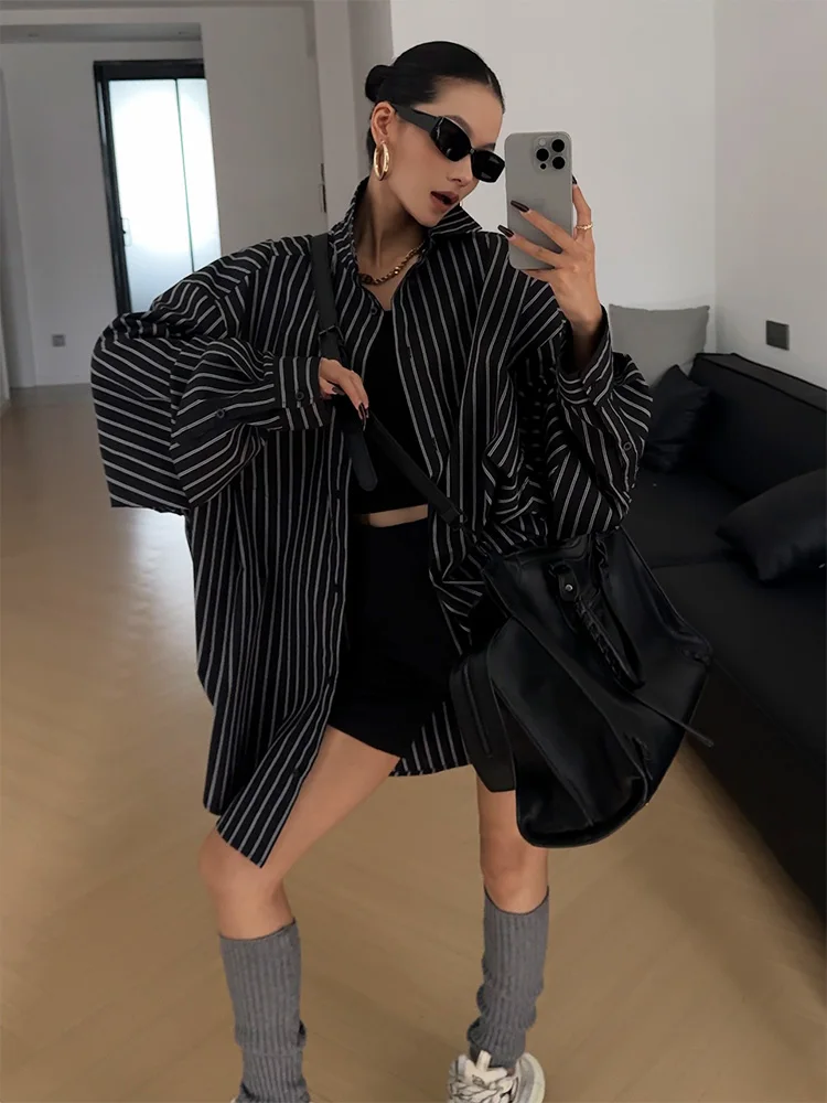 CIZZLEMORE Street Neutral Sle женское пальто irt Faionable Bla ey в полоску оверсайз пальто повседневное свободного покроя из смеси хлопка
CIZZLEMORE Street Neutral Sle женское пальто irt Faionable Bla ey в полоску оверсайз пальто повседневное свободного покроя из смеси хлопка