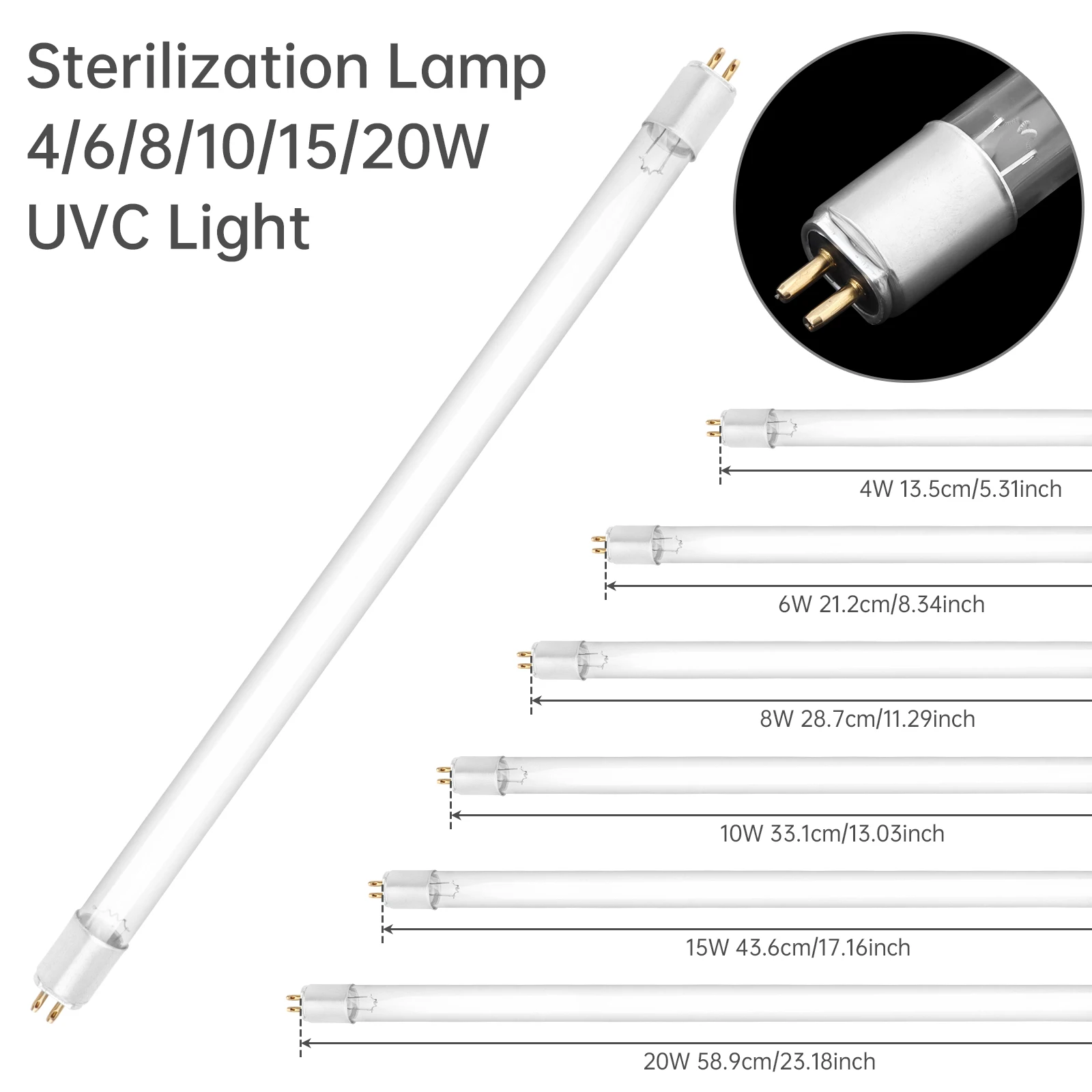 UV Lamp Light 4W-15W 254nm Straight Pipe Type G5/G13 Base Replacement Lamp for Air Cleaning Equipment, UV Lamp Light
UV Lamp Light 4W-15W 254nm Straight Pipe Type G5/G13 Base Replacement Lamp for Air Cleaning Equipment, UV Lamp Light
