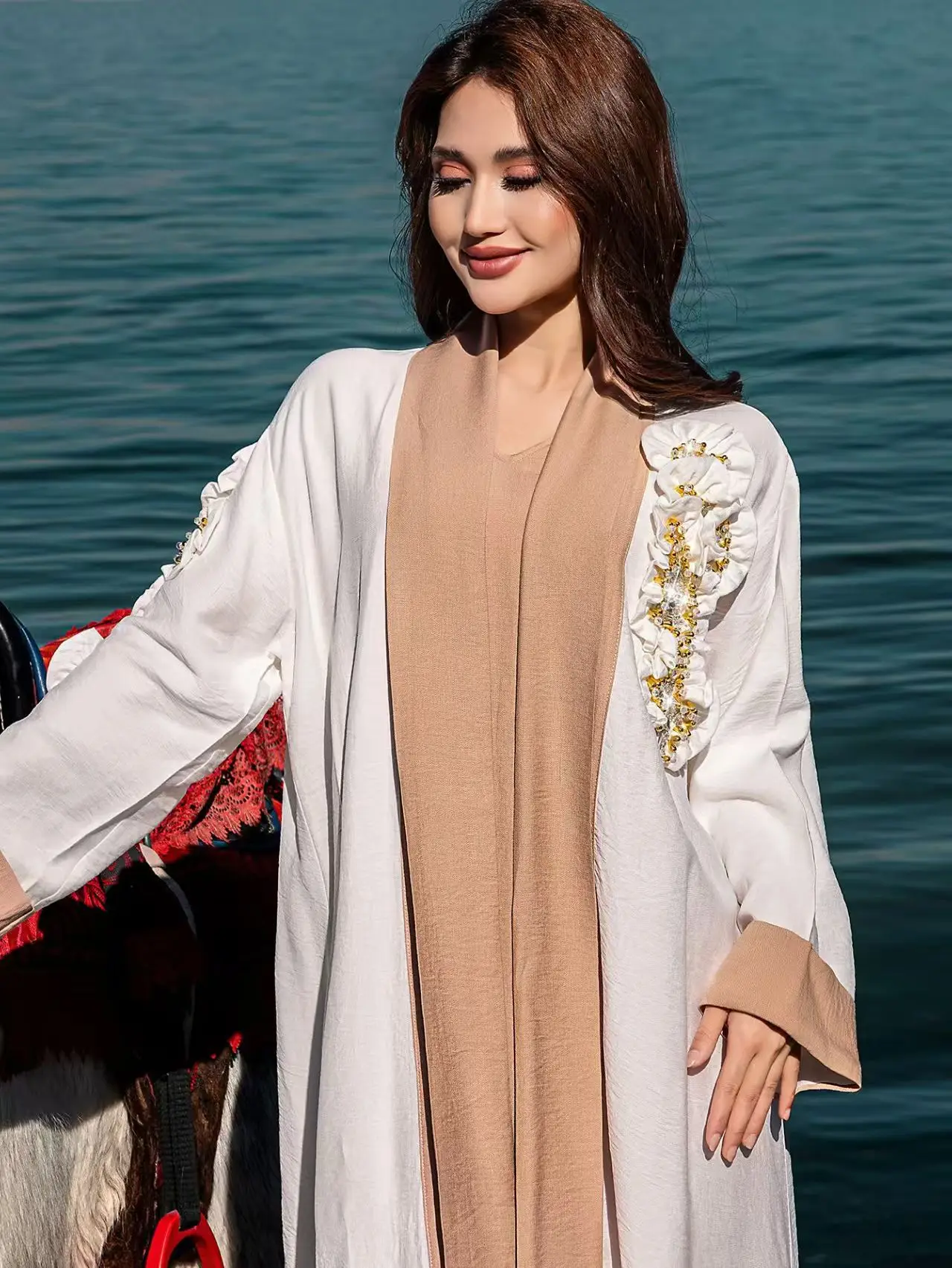 Fashionable Beaded Open Cardigan Long Dress Two-Piece Set High Waist Long Sleeve Evening Gown for Women Elegant Wedding Dress
Fashionable Beaded Open Cardigan Long Dress Two-Piece Set High Waist Long Sleeve Evening Gown for Women Elegant Wedding Dress