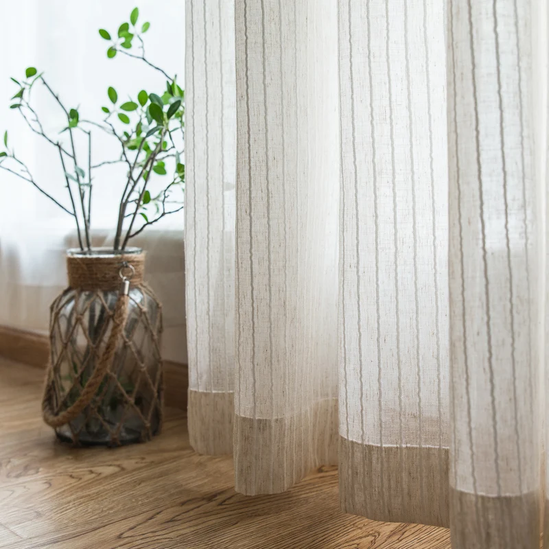 Striped sheer curtains cotton linen blinds tulle for bedroom living room balcony book children's room custom curtain yarns
Striped sheer curtains cotton linen blinds tulle for bedroom living room balcony book children's room custom curtain yarns