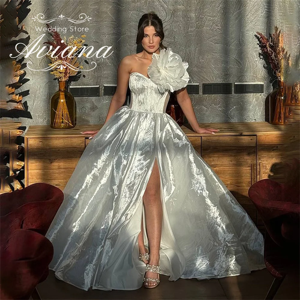 Aviana Customized Sparking A-Line Wedding Dress One Shoudler Flower Strapless Sleeveless Floor Lebgth Eleagnt High Quality 2025
Aviana Customized Sparking A-Line Wedding Dress One Shoudler Flower Strapless Sleeveless Floor Lebgth Eleagnt High Quality 2025