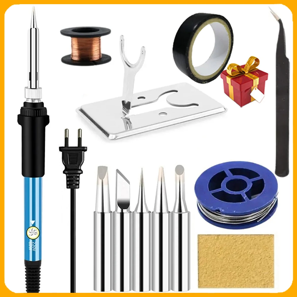 12-IN-1 Electric Soldering Iron Kits 60W Adjustable Temperature Replaceable Soldering Iron Head Soldering Iron Pen Welding Kit
12-IN-1 Electric Soldering Iron Kits 60W Adjustable Temperature Replaceable Soldering Iron Head Soldering Iron Pen Welding Kit