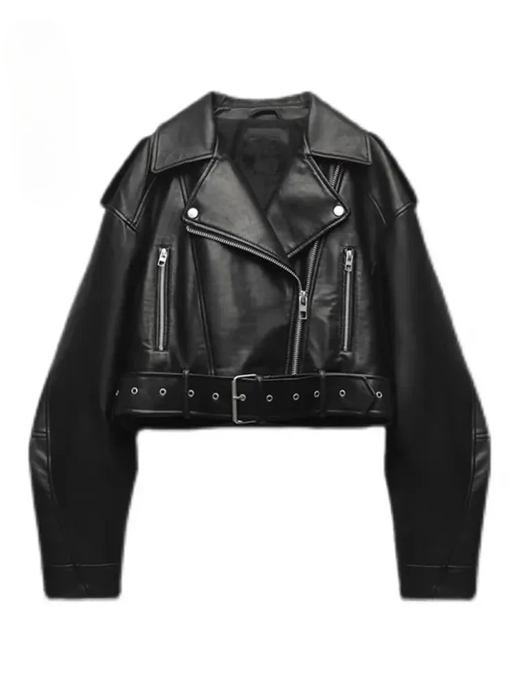 Retro Women Oversized Vintage Loose Pu Faux Leather Short Jacket with Belt Streetwear Female Zipper Moto Biker Coat Outwear
Retro Women Oversized Vintage Loose Pu Faux Leather Short Jacket with Belt Streetwear Female Zipper Moto Biker Coat Outwear