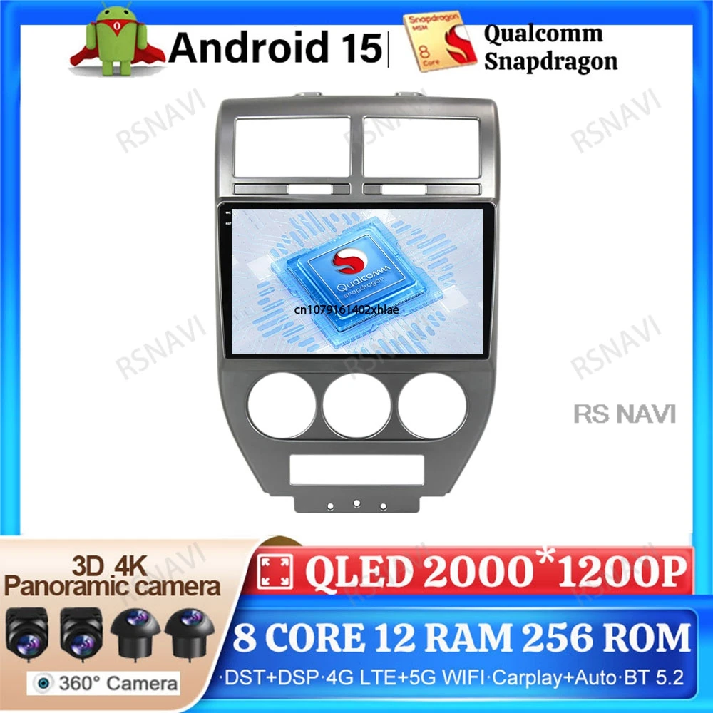Android 15 For Dodge Caliber Jeep Compass 1 MK Patriot 2006 - 2010 Head Unit 4G LTE Stereo Qualcomm Car Radio DVD GPS 5G WIFI BT 
Android 15 For Dodge Caliber Jeep Compass 1 MK Patriot 2006 - 2010 Head Unit 4G LTE Stereo Qualcomm Car Radio DVD GPS 5G WIFI BT