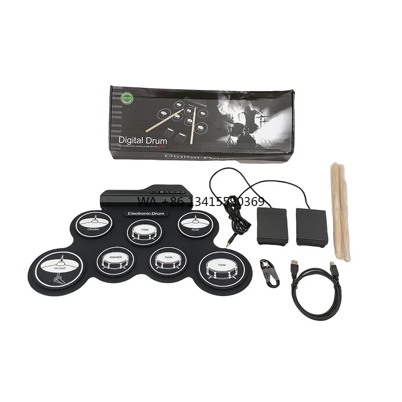 Portable Hand-Roll Electric Drum Foldable Silicone Digital Drum Kit with Drumsticks and Pedal For Performance
Portable Hand-Roll Electric Drum Foldable Silicone Digital Drum Kit with Drumsticks and Pedal For Performance