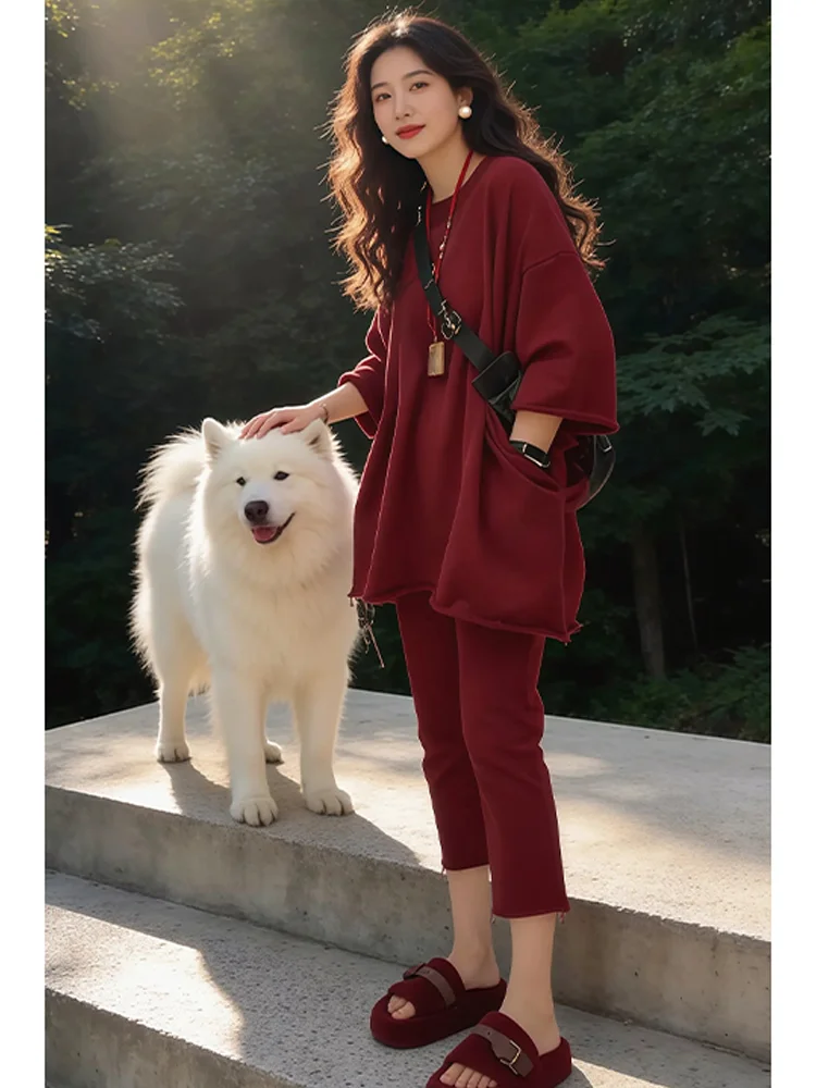 Casual Style Women's Two-Piece Set Loose Fit Sweatshirt And Pants Color Spring Autumn New Arrival plus Size Comfortable
Casual Style Women's Two-Piece Set Loose Fit Sweatshirt And Pants Color Spring Autumn New Arrival plus Size Comfortable
