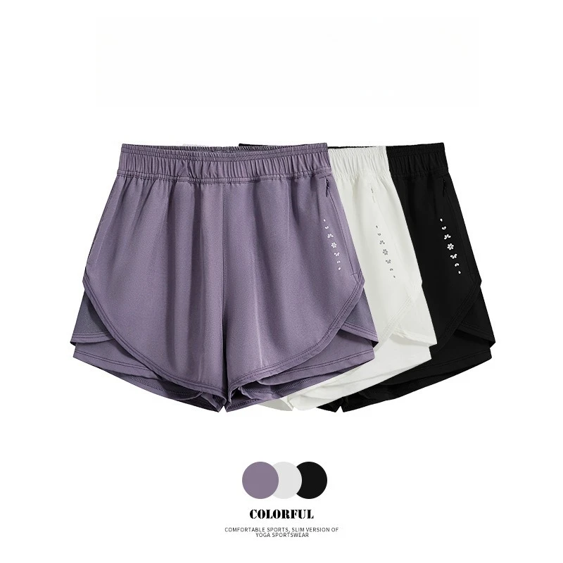 Women's High-Waisted Sports Shorts Elastic Quick-drying Double-layer Fake Two-piece Suit Fitness Running Yoga Sportwear Shorts
Women's High-Waisted Sports Shorts Elastic Quick-drying Double-layer Fake Two-piece Suit Fitness Running Yoga Sportwear Shorts