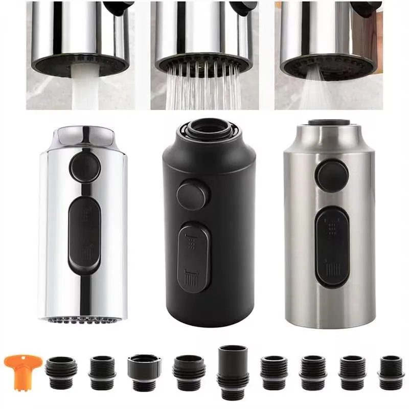 SKOWLL kitchen tap spare part 3-Function Kitchen Sink Spray Nozzle Pull Down Faucet Head Replacement with 9 Adapters,Matte Black
SKOWLL kitchen tap spare part 3-Function Kitchen Sink Spray Nozzle Pull Down Faucet Head Replacement with 9 Adapters,Matte Black