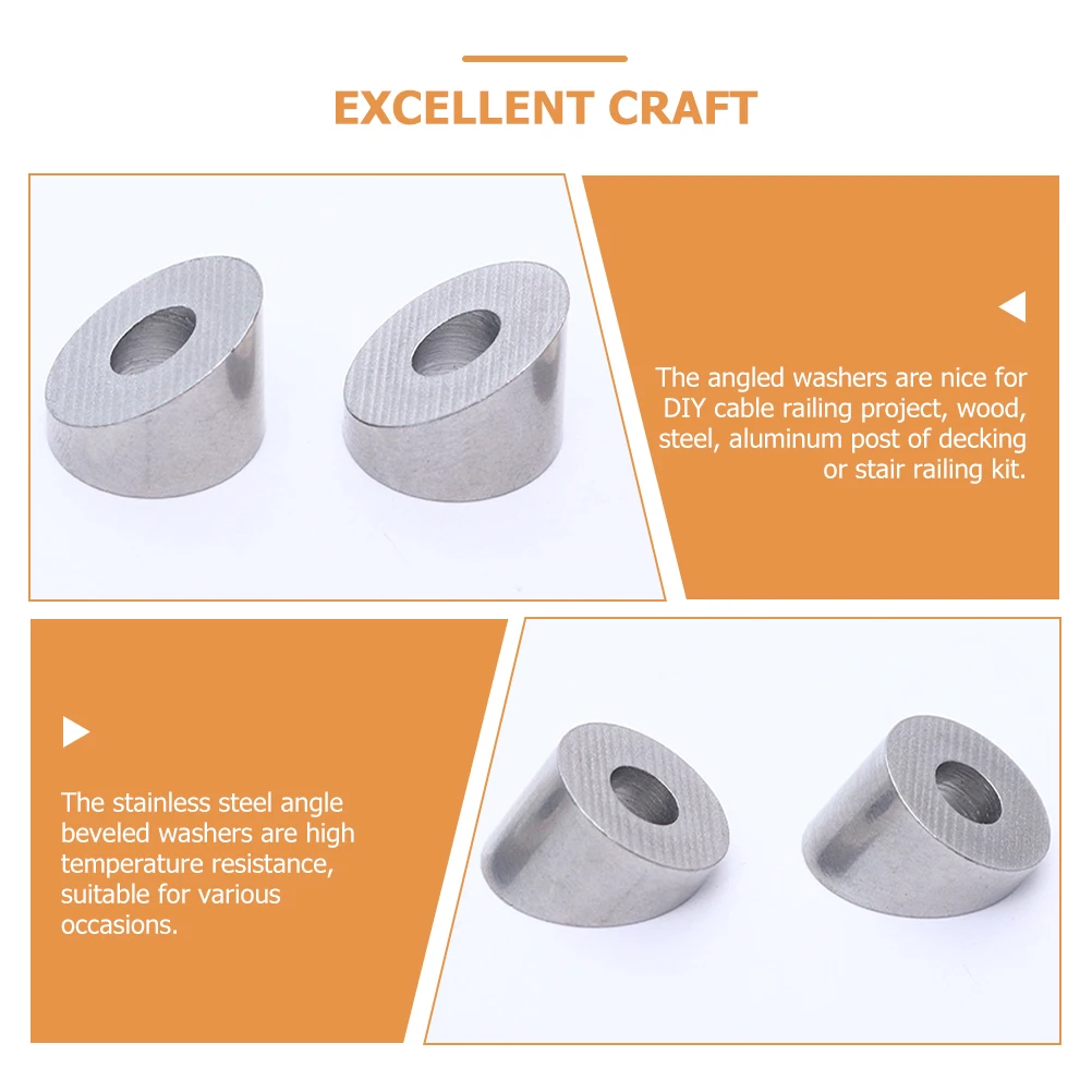 10 Pcs Angle Beveled Washers 316 Stainless Steel Cable Railing Deck Spacers Stair Brackets Kits Wire Rope Washer
10 Pcs Angle Beveled Washers 316 Stainless Steel Cable Railing Deck Spacers Stair Brackets Kits Wire Rope Washer