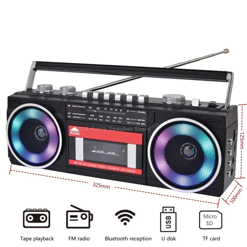 Ретро стерео MP3-конвертер, кассетный проигрыватель Walkman, многофункциональные беспроводные колонки с синим зубом, портативная подключаемая звуковая коробка
Ретро стерео MP3-конвертер, кассетный проигрыватель Walkman, многофункциональные беспроводные колонки с синим зубом, портативная подключаемая звуковая коробка