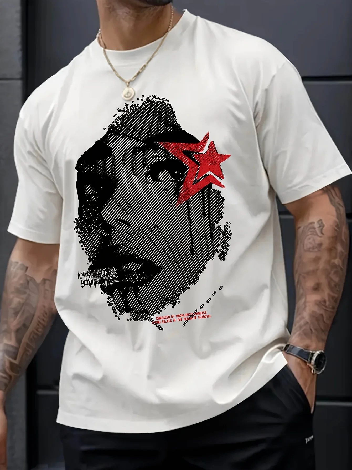 Men's summer 100% pure cotton fashionable sports casual loose fashion pattern printed round neck short sleeved T-shirt top
Men's summer 100% pure cotton fashionable sports casual loose fashion pattern printed round neck short sleeved T-shirt top