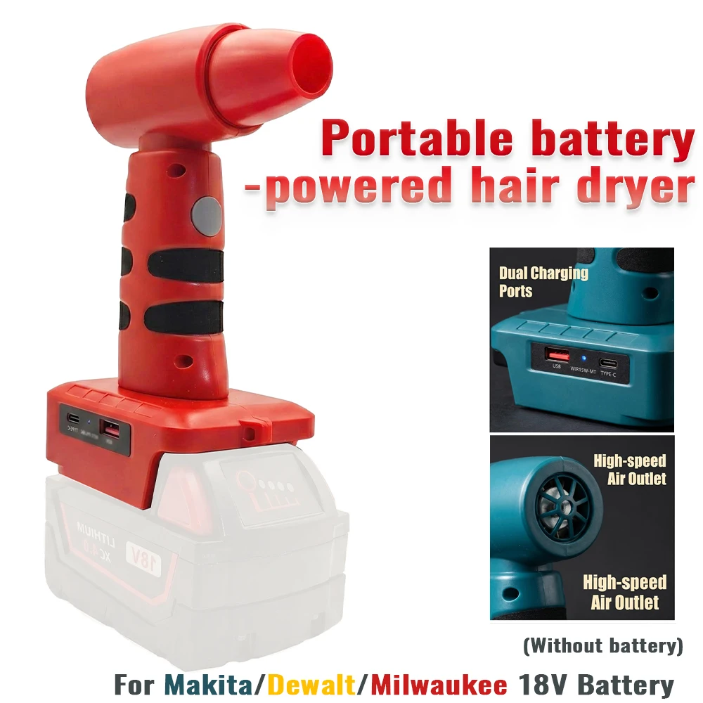For DeWalt/Makita/Milwaukee 18V Lithium Battery Portable Blower With USB Type C Charging Port Cordless Outdoor Power Tool
For DeWalt/Makita/Milwaukee 18V Lithium Battery Portable Blower With USB Type C Charging Port Cordless Outdoor Power Tool
