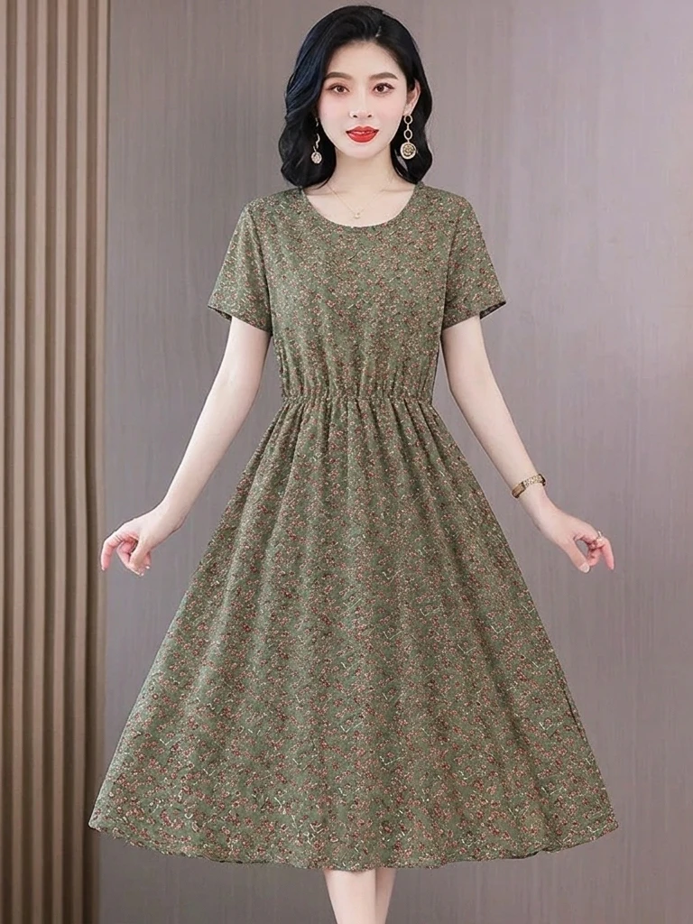 New 2026 Floral Print Short Sleeve Women's Dress Slimming Waist Mommy Style plus Size Casual Elegant Fashion Mid-aged Women's...
New 2026 Floral Print Short Sleeve Women's Dress Slimming Waist Mommy Style plus Size Casual Elegant Fashion Mid-aged Women's...