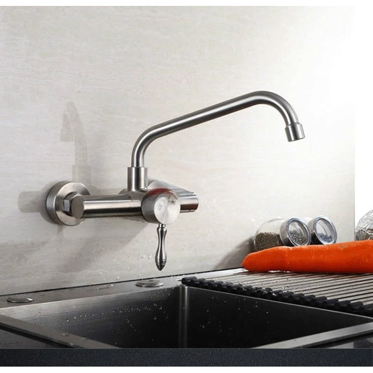 304 Stainless Steel Wall Mounted Kitchen Faucet with Excellent Cold and Hot Mixing Activity and 360 ° Water Outlet Pipe
304 Stainless Steel Wall Mounted Kitchen Faucet with Excellent Cold and Hot Mixing Activity and 360 ° Water Outlet Pipe