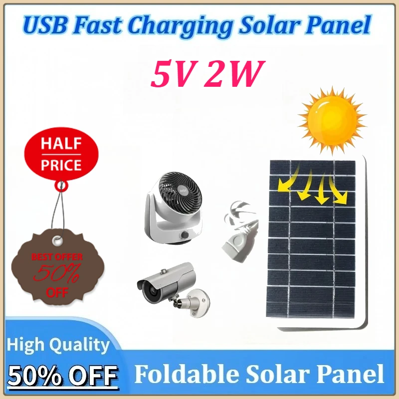 2W USB Fast Charging 5V Solar Panel Waterproof Charging Board Outdoor Hiking Camping Portable Battery Mobile Phone Power Bank
2W USB Fast Charging 5V Solar Panel Waterproof Charging Board Outdoor Hiking Camping Portable Battery Mobile Phone Power Bank