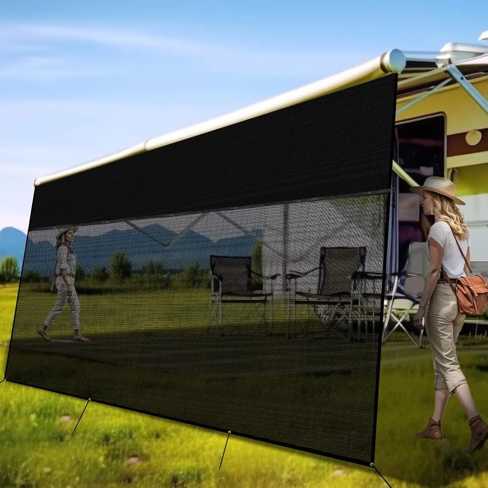 9' x 10'3 Zippered RV Awning Shade with 600D Red Top and Mesh Bottom, Complete Kit for Camping Trailers
9' x 10'3 Zippered RV Awning Shade with 600D Red Top and Mesh Bottom, Complete Kit for Camping Trailers