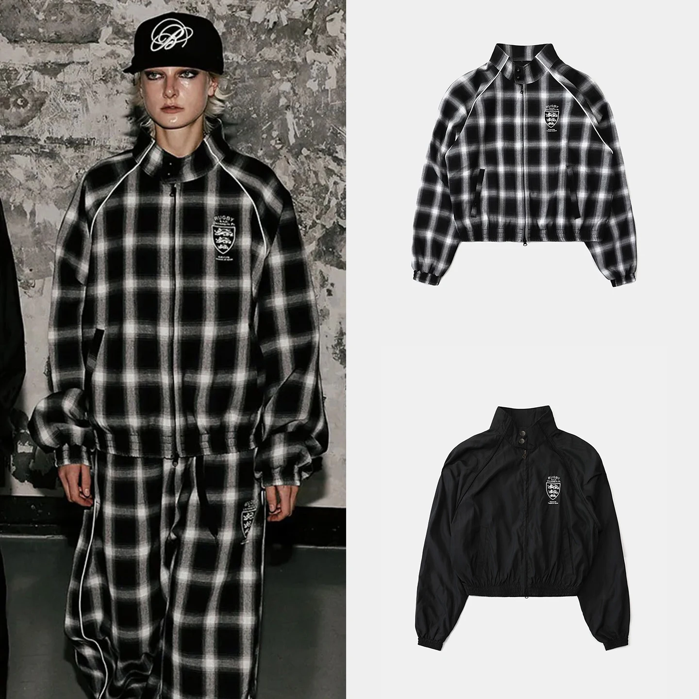 American Retro Black White Plaid Sweatshirt Jacket Loose Street Style Casual Outerwear Top for Women Short Zipper Coat
American Retro Black White Plaid Sweatshirt Jacket Loose Street Style Casual Outerwear Top for Women Short Zipper Coat