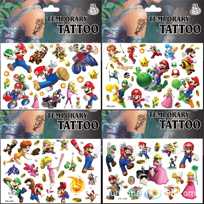 Super Mary Bros Cartoons Tattoo Stickers Luigi Yoshi Bowser Anime Peripherals Children Fashion Stickers Toys Partys Interactive
Super Mary Bros Cartoons Tattoo Stickers Luigi Yoshi Bowser Anime Peripherals Children Fashion Stickers Toys Partys Interactive